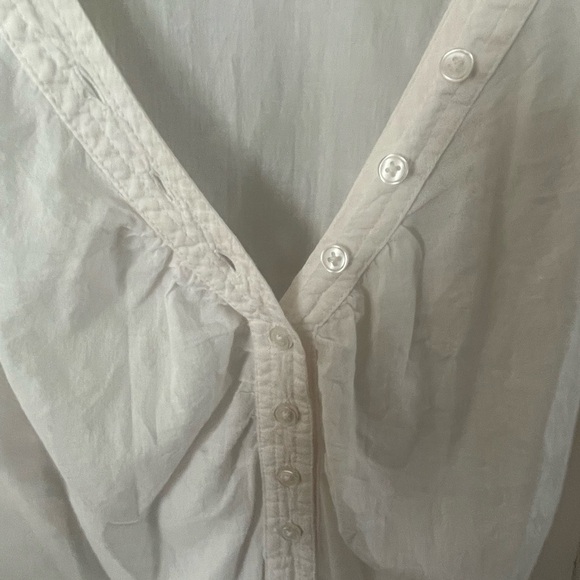 ☀️H&M L.O.G.G Ivory Peasant VNeck blouse SZ 10 - Picture 6 of 6